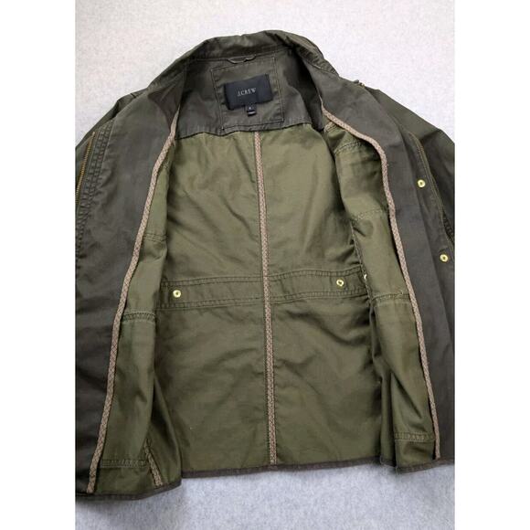 J.Crew Women's SM Downtown Field Jacket Mossy Brown/Green Utility Waxed Cotton - Picture 4 of 16